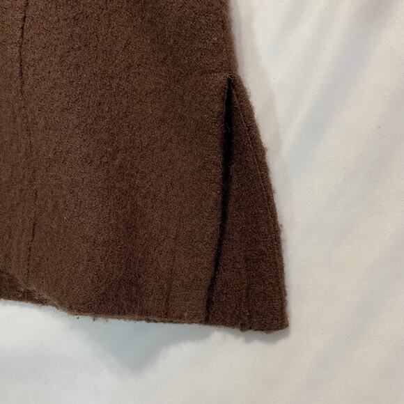 Coldwater Creek Wool Embroidered Brown Long Full Zip Coat Women's Sz M Brown - Picture 5 of 7